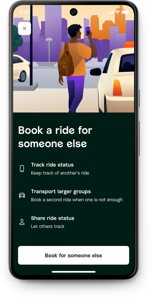 Booking a ride for someone else