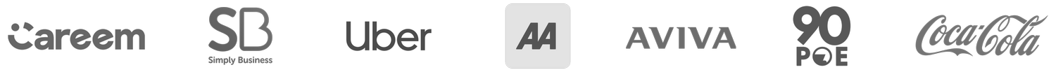 Careem, Simply Business, Uber, The AA, Aviva, 90POE, Coca-Cola