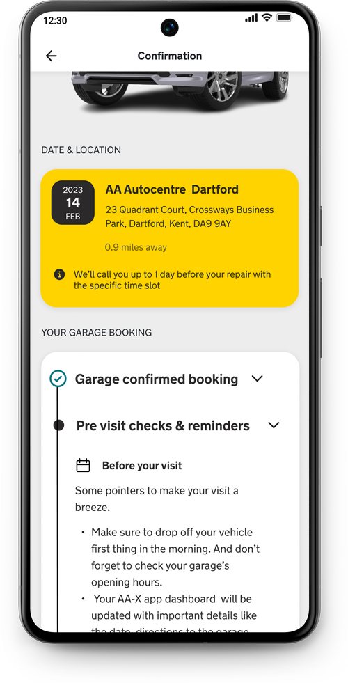 Confirmation showing the full booked journey